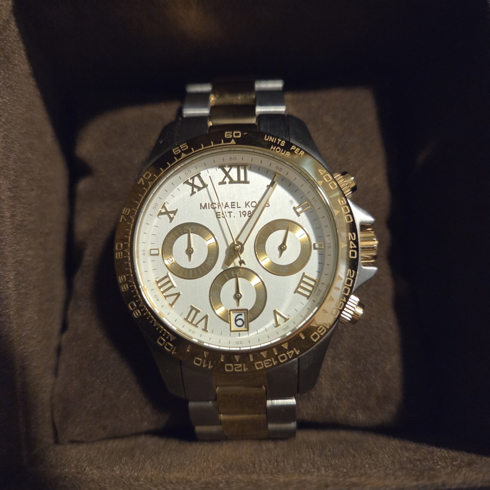 Michael Kors Gold and Silver Chronograph Watch
